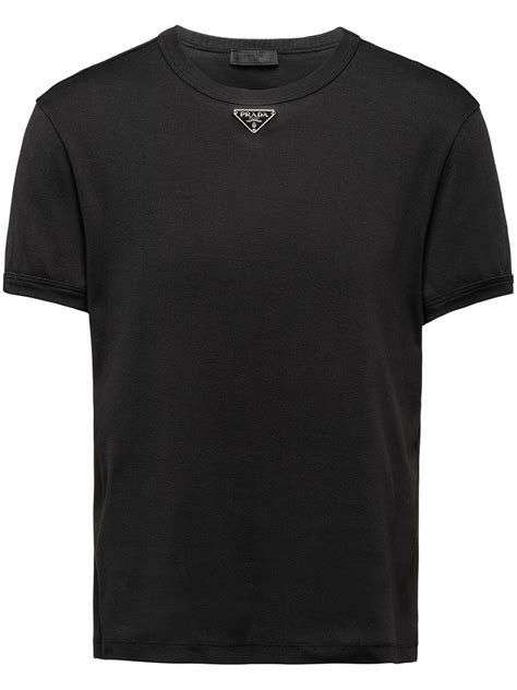 prada logo t shirt black|prada logo shirts men.